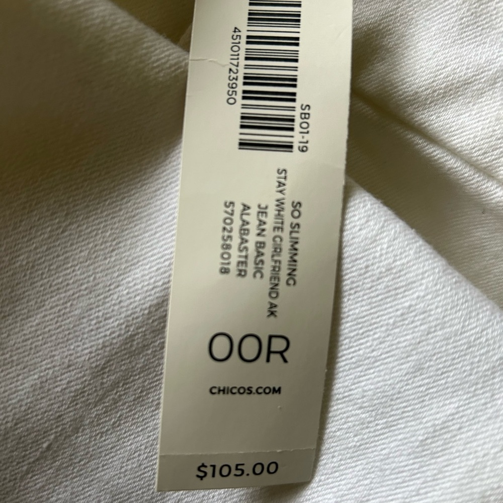 New with tags Chico's girlfriend white jean size 00 or 2-4 - Picture 9 of 9